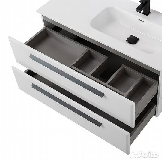 Тумба подвесная белый глянец 100см R ECO-CER-N-10