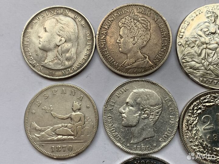 Монеты.Серебро-13.Европа,Африка.Австралия.Америка