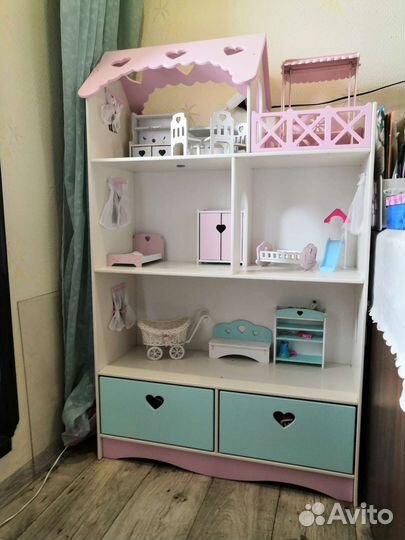 Кукольный домик для барби с мебелью