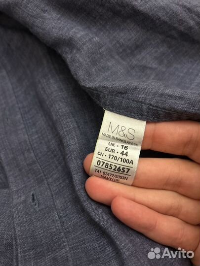 Льнаная рубашка мужская M&S (новая)