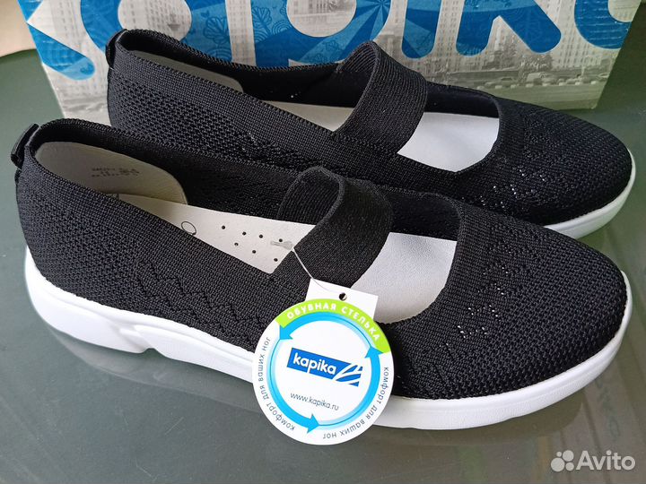 Слипоны туфли 36 новые Kapika текстильные