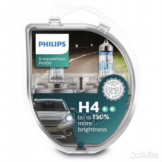 Лампа H4 X-treme Vision Pro150 12342xvps2 Philips