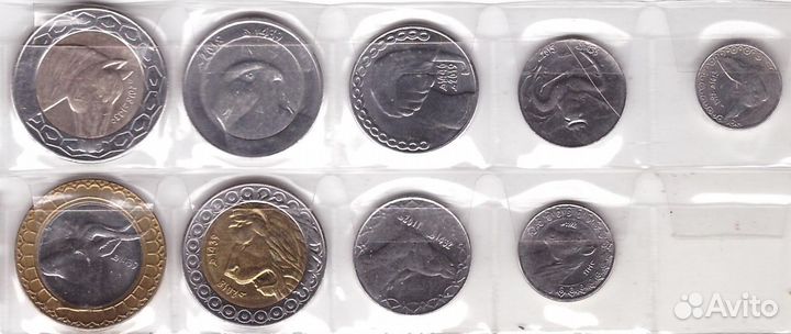 Алжир. Набор 9 монет 1992-2018 годов. Фауна