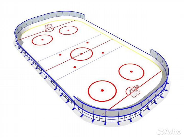 Хоккейный корт 30х15м, фанера