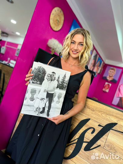 Печать на холсте, портрет по фото, подарок картина