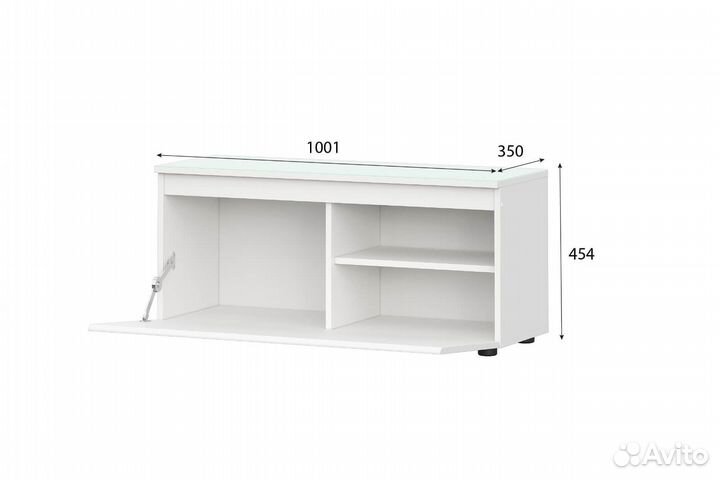 Модульная тв тумба с ящиками белая