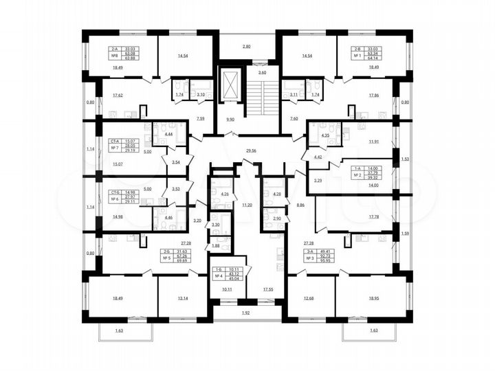 2-к. квартира, 69,7 м², 5/9 эт.