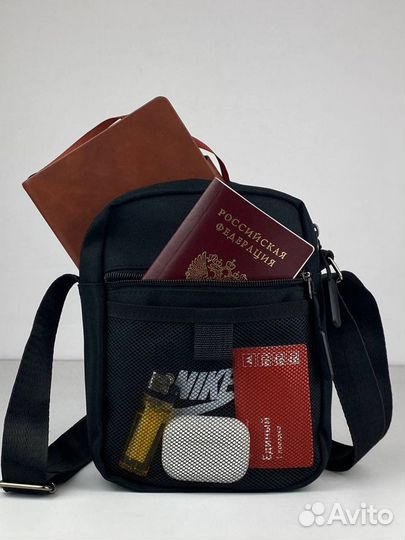 Барсетка сумка Nike чёрная через плечо найк