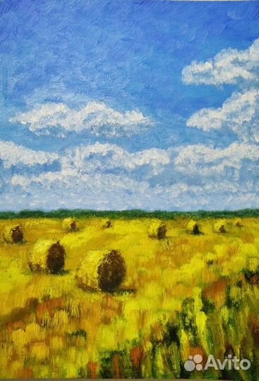 Картина маслом Пейзаж Поле
