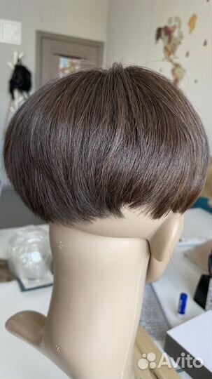 Накладка из натуральных волос с челкой