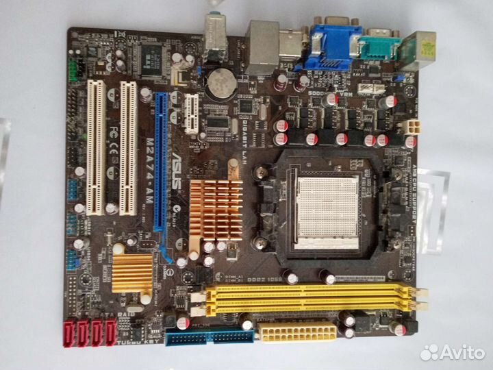 Материнская плата asus m2a74-AM + две планки