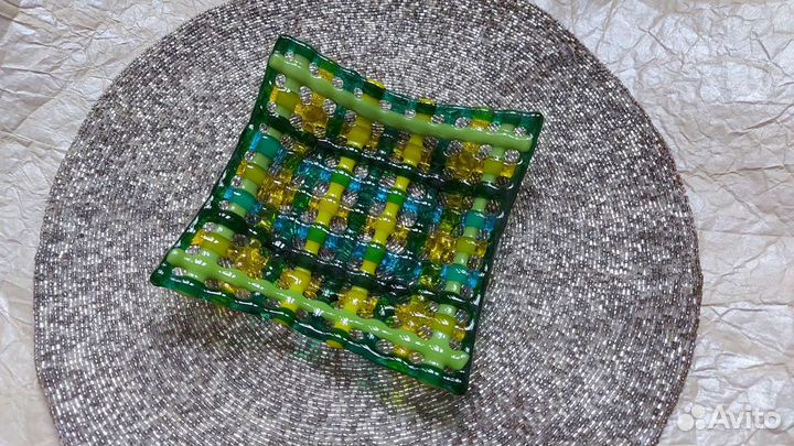 Конфетница стекло,ручная работа