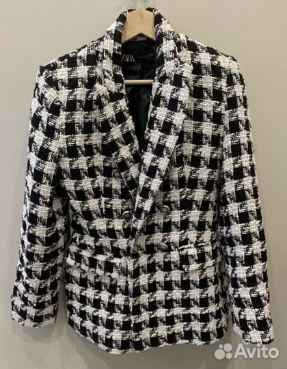 Твидовый пиджак zara новая коллекция