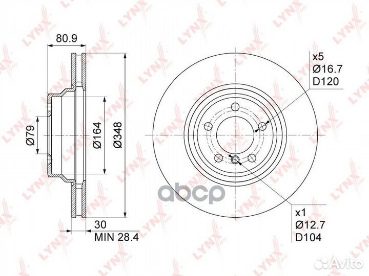 Диск тормозной BMW E65/E66 730-760 01- передний D