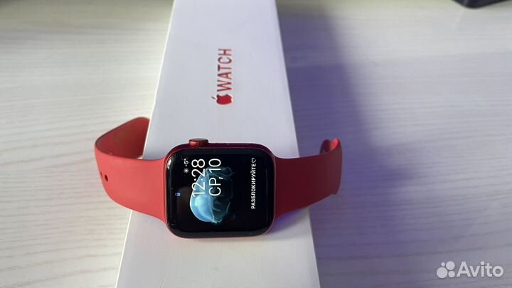 Часы apple watch 6 44 mm red
