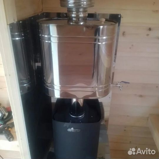 Баня-бочка с установкой