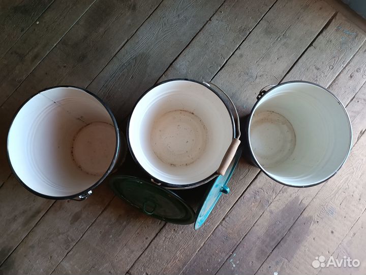Эмалированные ведра (за 3 шт.)
