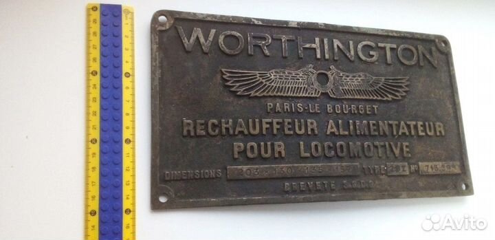 Бронзовая табличка США конец 19 века