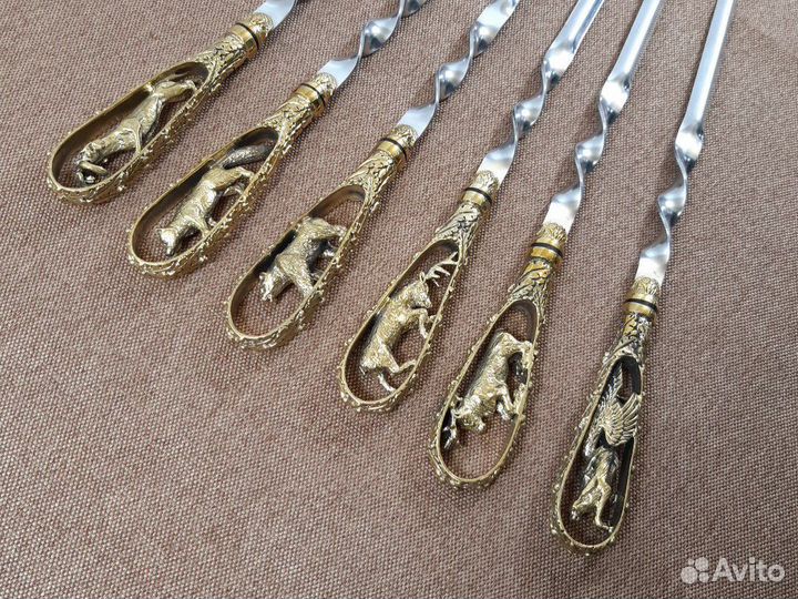 Шампура подарочные литье в капельке Звери