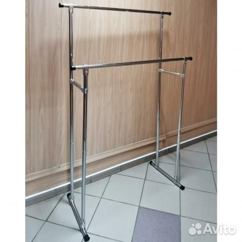 Стойка для одежды хром двойная 1020*420*1620