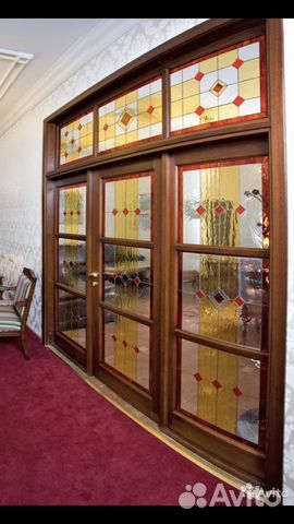 Витраж Тиффани. Перегородка с дверью