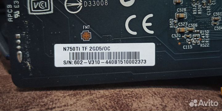 Видеокарта MSI GTX 750Ti 2Gb OC на пломбе без доп