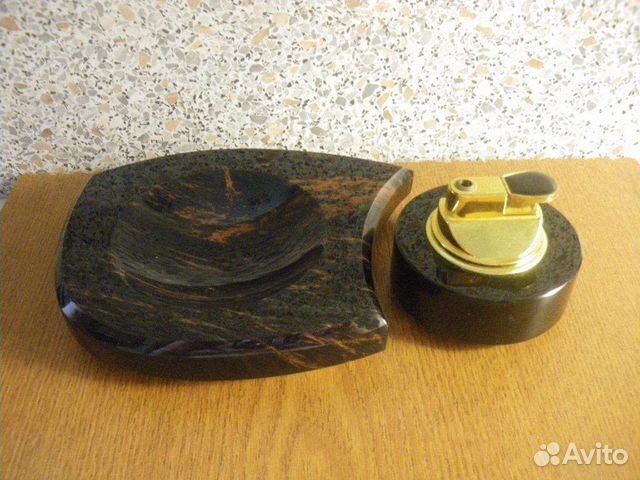 Зажигалка + пепельница Обсидиан