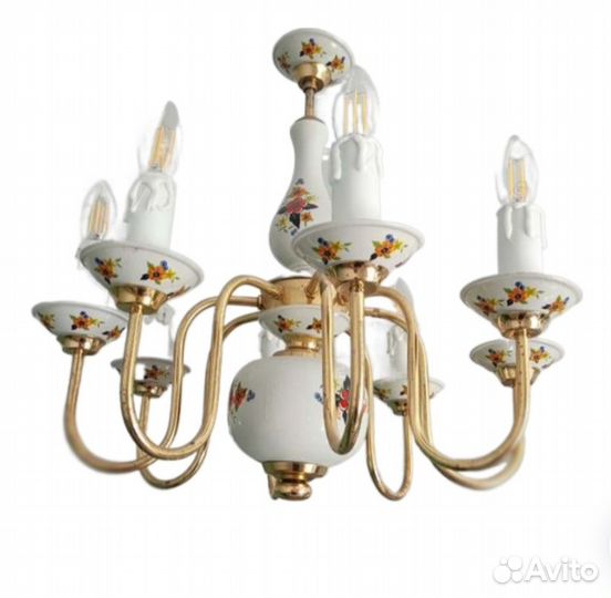 Шикарная люстра винтаж фарфор Европа