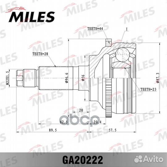 ШРУС наружный mazda 6 1.8-2.0 02- (с ABS) (GKN