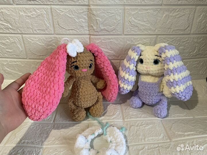 Вязаные игрушки зайка