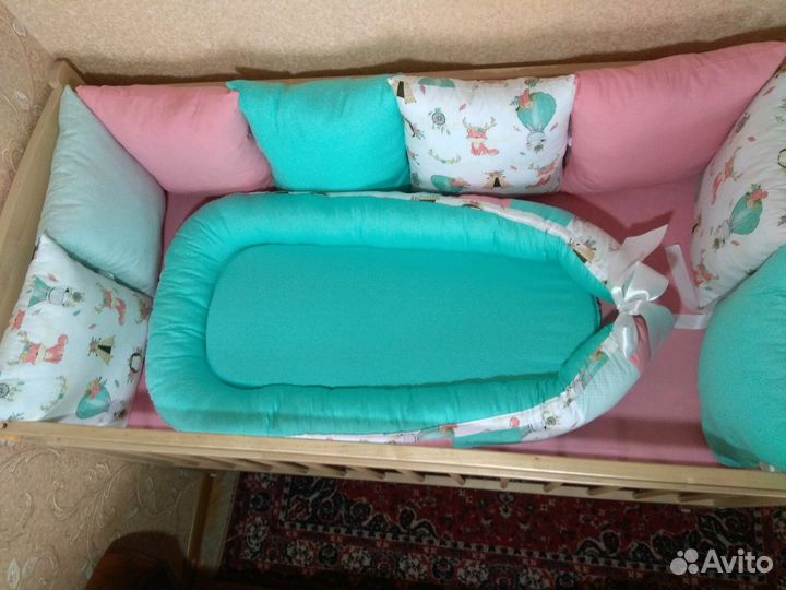 Бортики, одеяло-конверт на выписку, гнёздышко