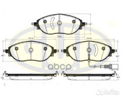 Колодки тормозные дисковые GBP147001 G.U.D
