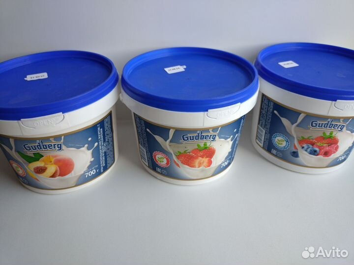Йогурт, оптом от 500 кг, ведра 700 г, 1 кг, 3 кг