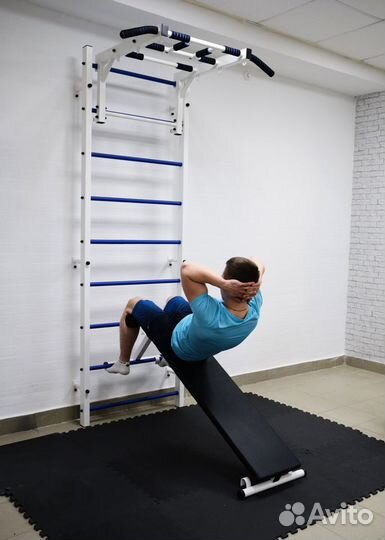 Шведская стенка 4в1 синие перекладины