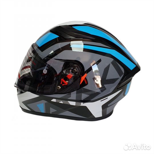 Шлем Ataki JK316 Route серый/голубой глянцевый