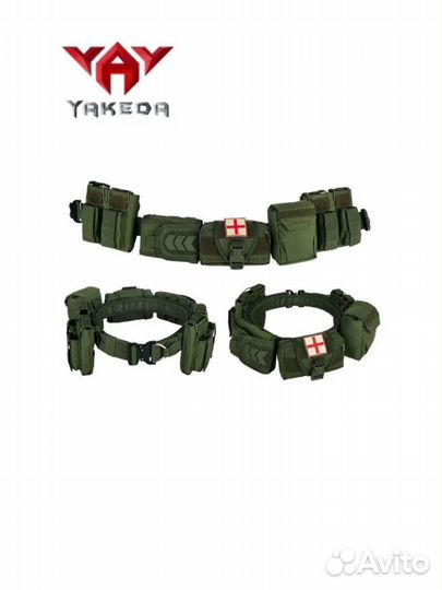 Боевой тактический пояс Yakeda с 5 подсумками олив