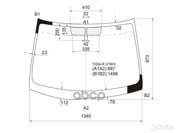 Стекло лобовое nissan tiida RHD 4/5D 04-14 tiid