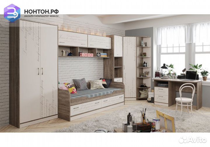 Спальный гарнитур Брауни №3 дуб сонома трюфель / ф