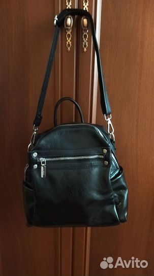 Рюкзак женский кожаный черный