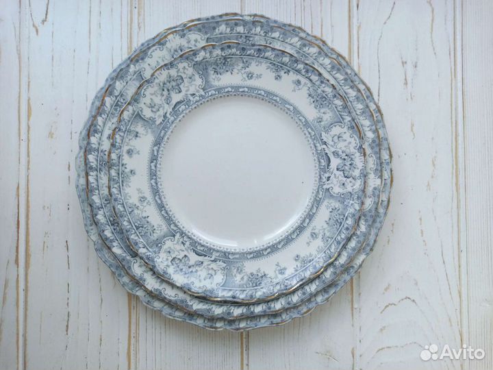 Антикварный Wedgwood, 1890 год, 3 тарелки