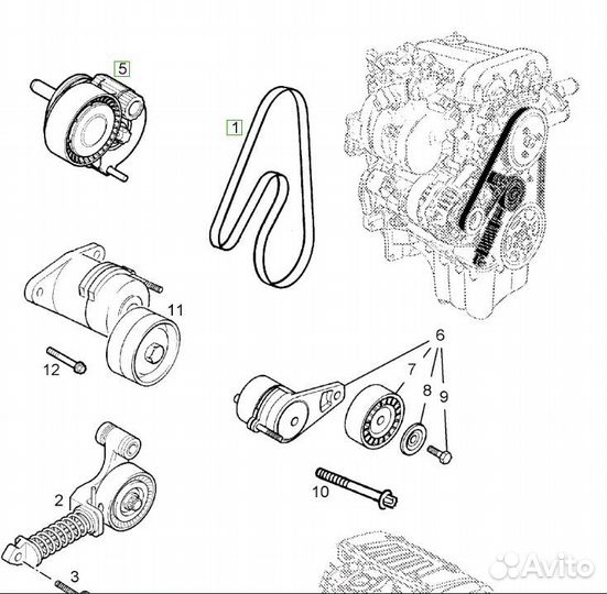 Водяной насос (помпа) Opel Astra H рест. 16-18XER