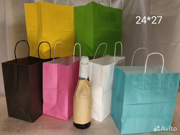 Крафт пакет с крученой ручкой