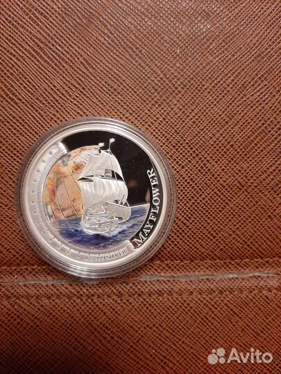 Монета Мейфлауэр из серии Корабли, изменившие мир