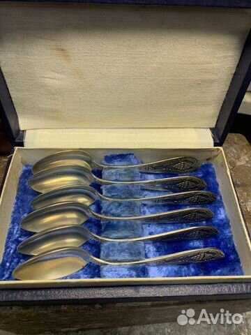 Набор кофейных серебряных ложек. 875 пробы