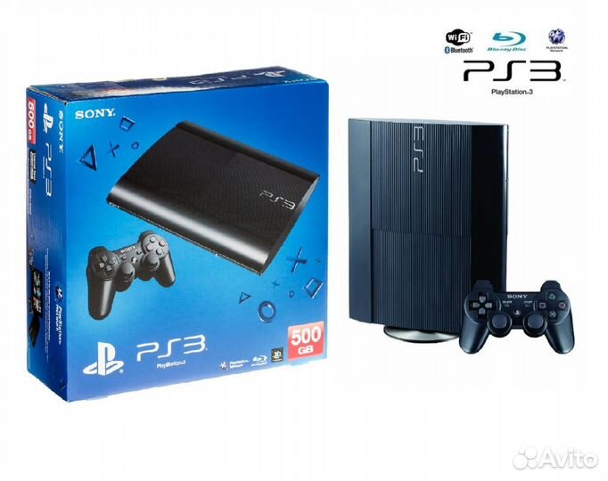 Sony PS3+70 игр fifa 19 GTA 5 Mortal kombat и т.д