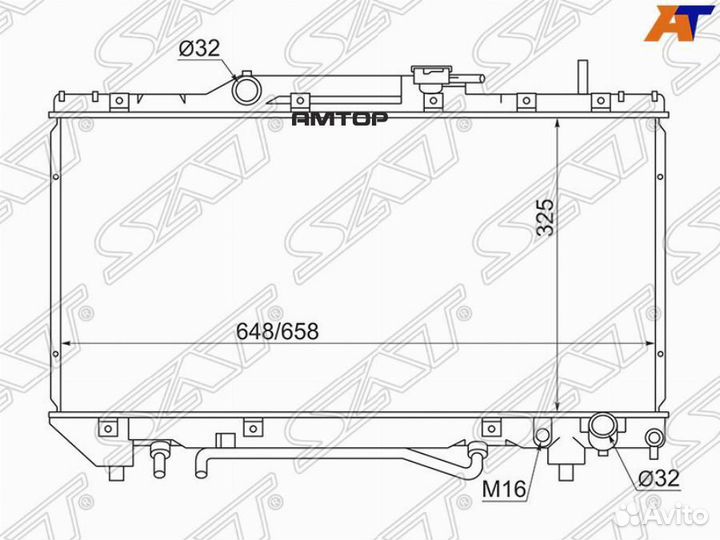 SAT TY0002-ST190-1.8 Радиатор Toyota Caldina (T190