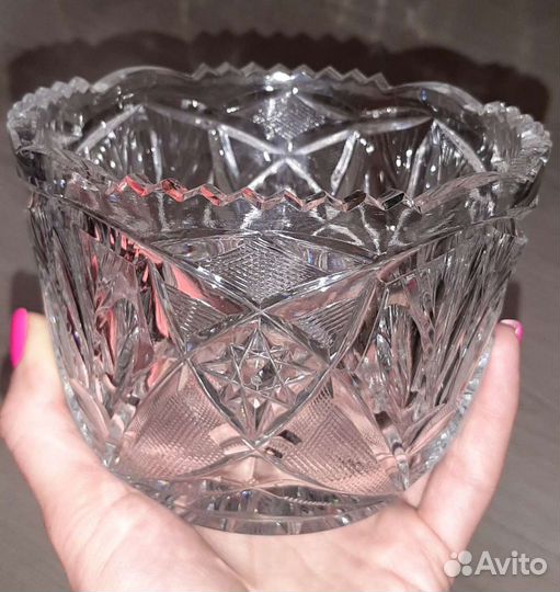 Хрустальная ваза, конфетница, салатник. ссср, винт