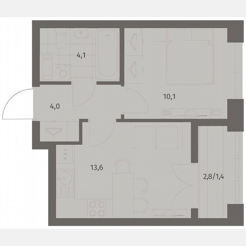 1-к. квартира, 33,2 м², 7/11 эт.
