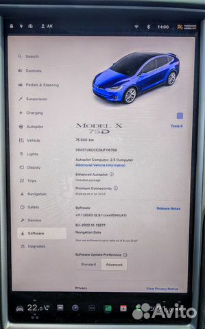Tesla Model X AT, 2018, 75 500 км объявление продам