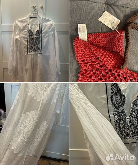 Сумка пляжная, туники пляжные etam,hm, zara